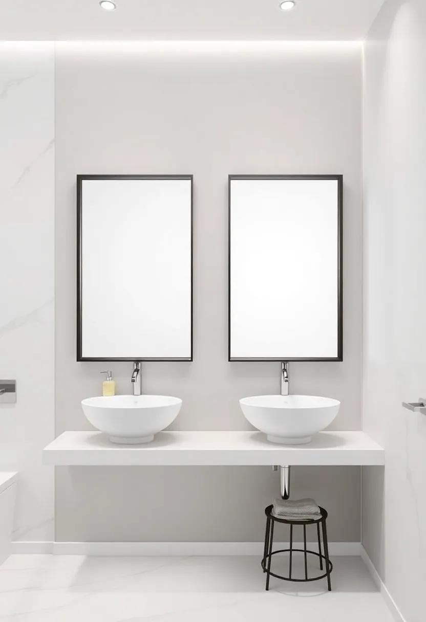 Elegant Framed Mirrors That Elevate ⁣Contemporary Bathroom Designs