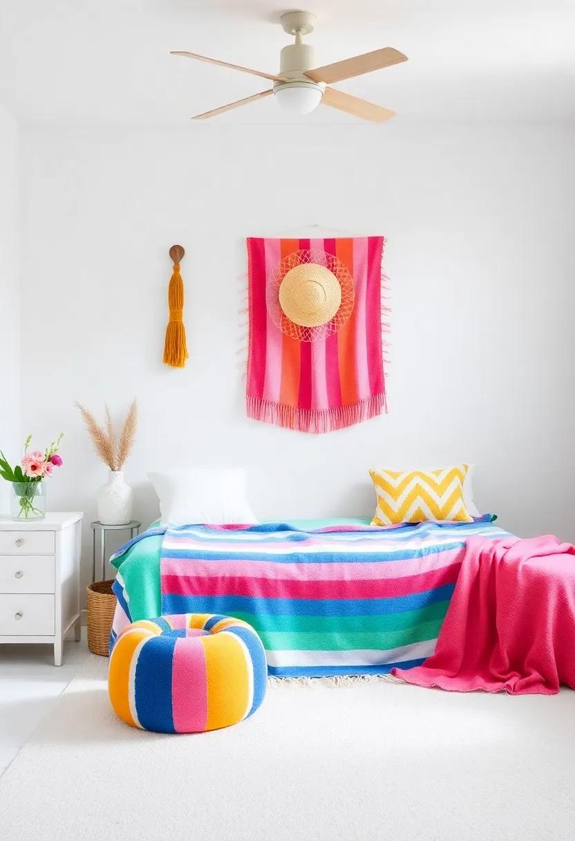 Accessorize With Colorful Beach Towels and Throw Blankets