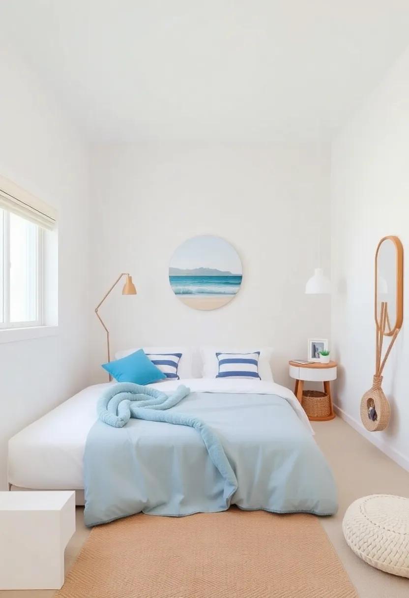 Embrace minimalist Designs to Reflect a Serene Coastal ⁤Space