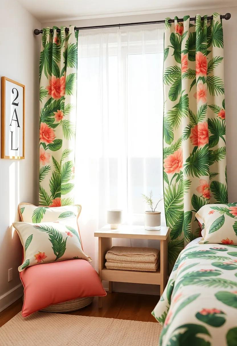 Explore playful Tropical Prints for⁢ Curtains and ‌Cushions