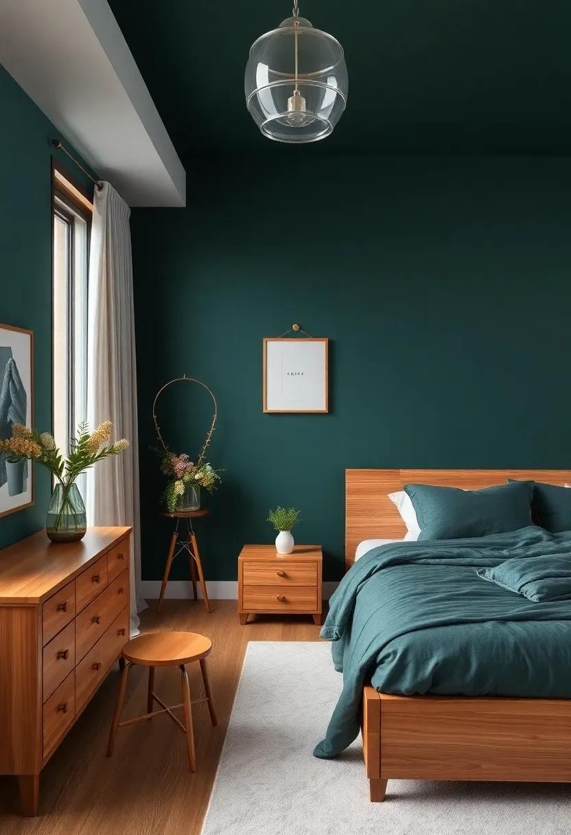 Dive into Deep Jewel Tones for a Luxurious ​Contrast Against Wood