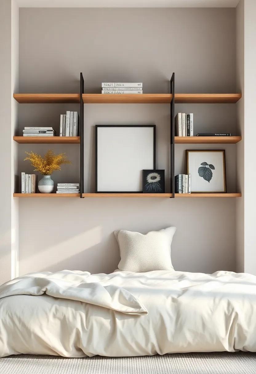 Layering textures: ​Combining shelving with Fabrics​ and‍ Wall Art