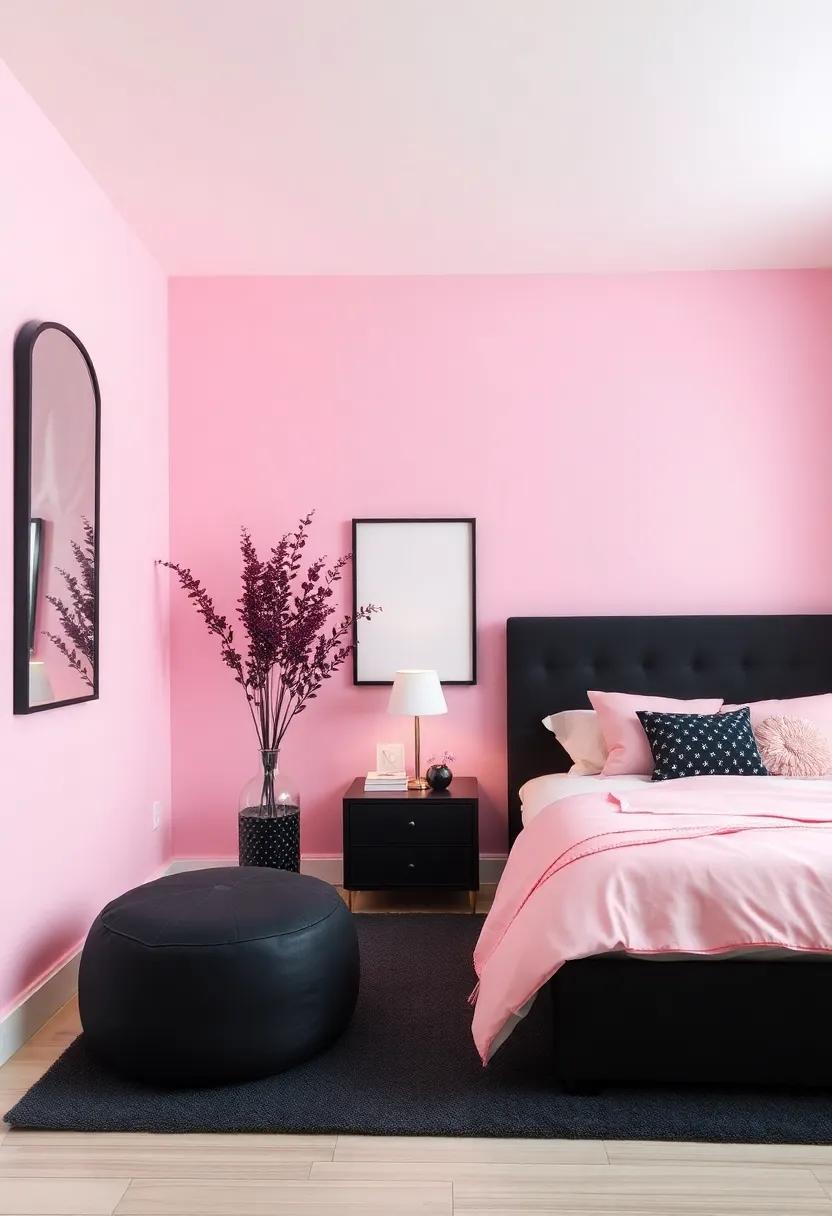 Creating a Dreamy ⁣Sanctuary: Combining Black and Pink ​for Comfort⁢ and Style