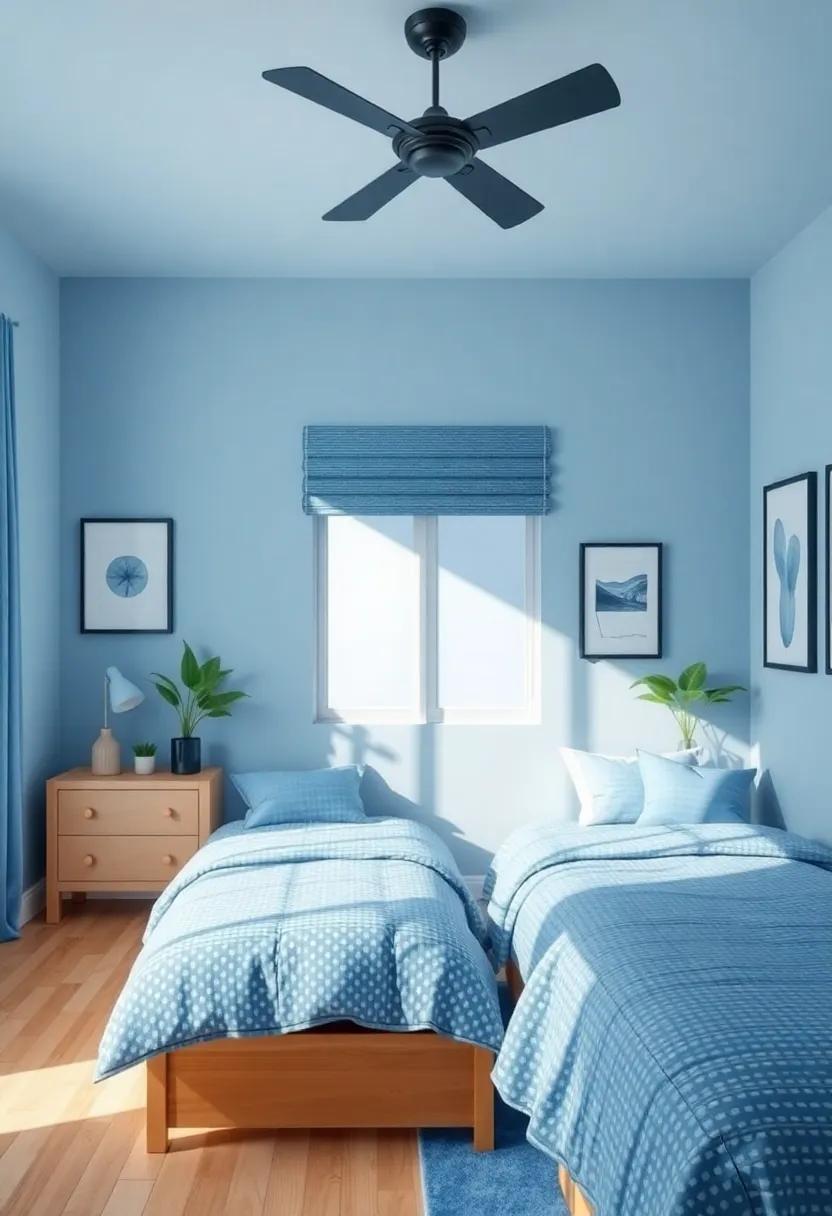 Eclectic ⁤Blue Room ‍Decor Combining Different ⁢Styles Harmoniously