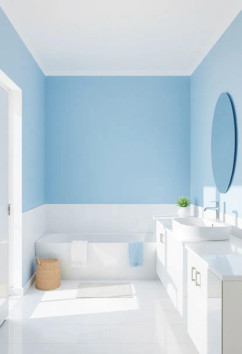 Serene Oasis: Embracing Soft‌ Blue and White ‍for a ⁣Calming Retreat