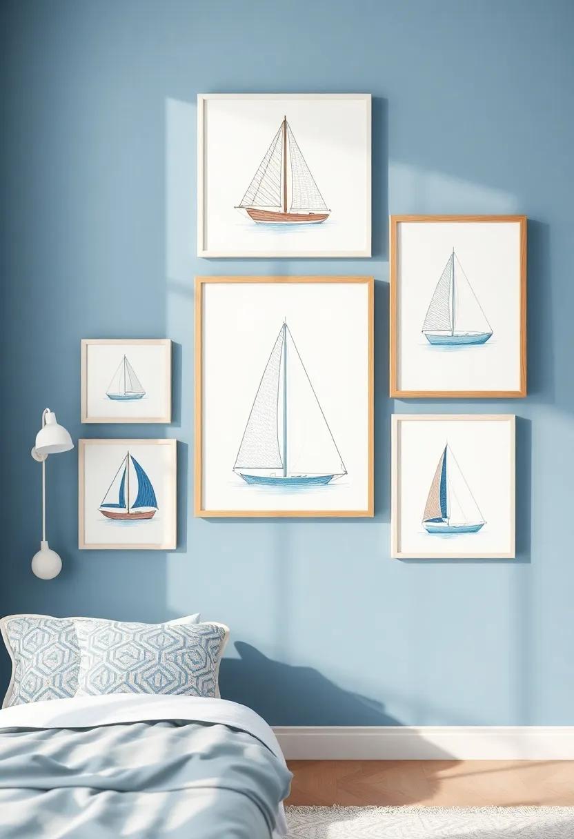 Sailboat Motifs as Artwork: Creating a nautical Gallery Wall