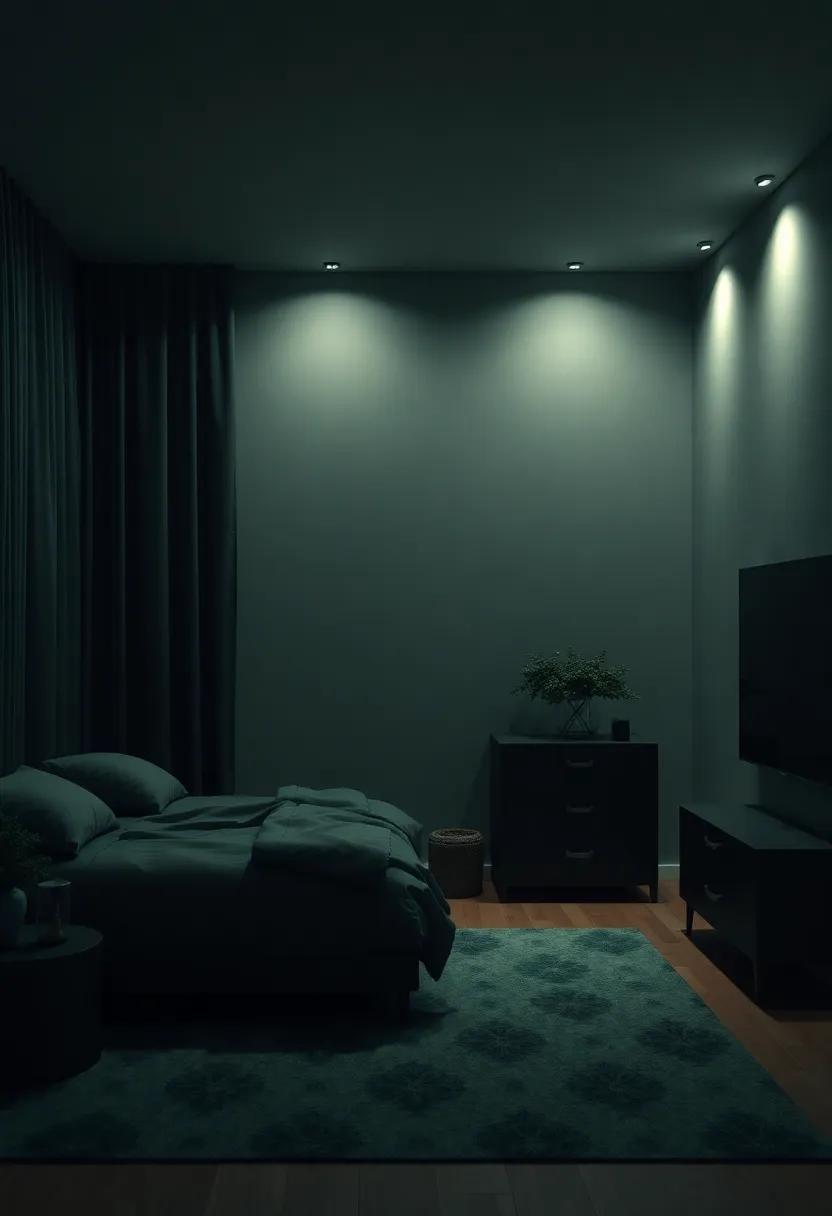 Lighting Design ​Ideas to Enhance the Ambiance ⁣of a Dark Green Themed Room