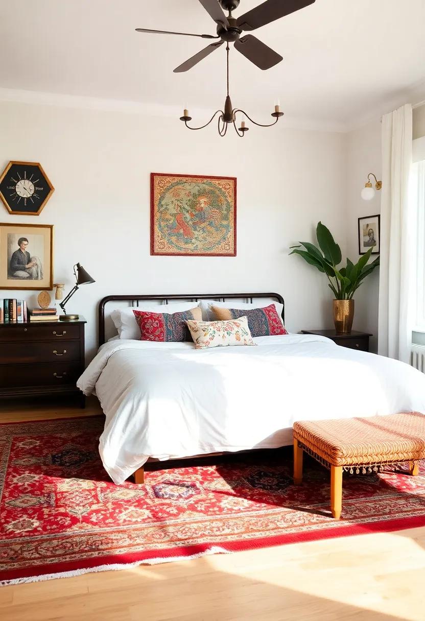Colorful ‍Persian Rug - A richly adorned rug can ⁢anchor your bedroom while offering⁤ a lavish feel ​underfoot