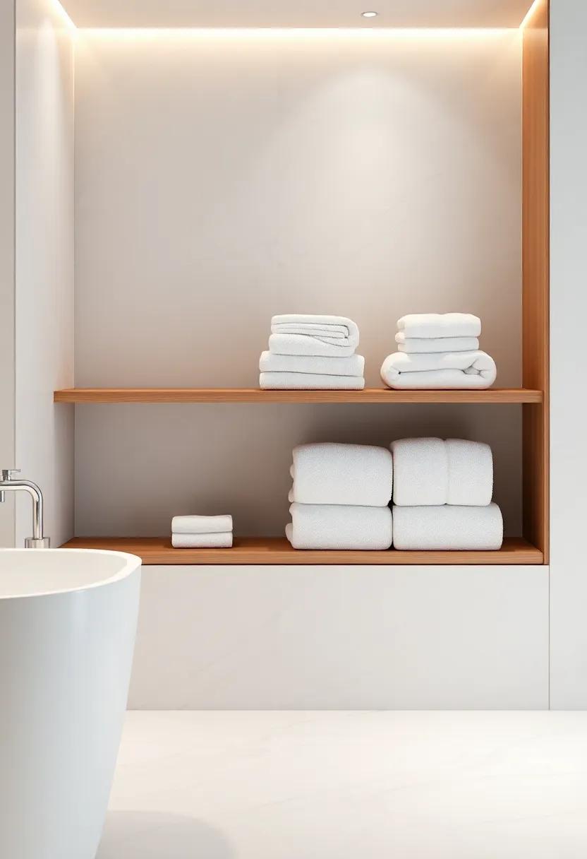 Elevated storage‌ Solutions for‌ Stylish Towel display and Accessibility