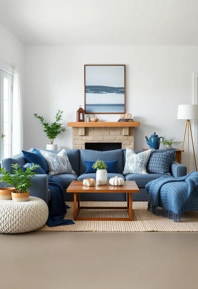 Accessorizing ‌With Deep Navy Blue: Pillows, Throws, And Decorative Pieces