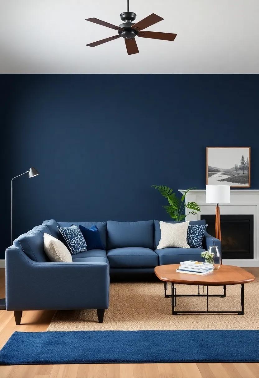 navy Blue Accents‌ For‌ seasonal Decor That Enhances Your Cozy Living Room