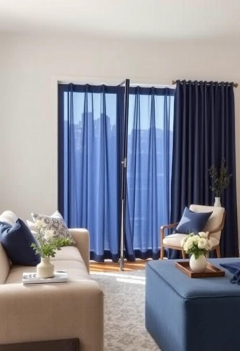 Enhancing Natural Light ​With​ Navy Blue Curtains That Infuse Warmth And Style