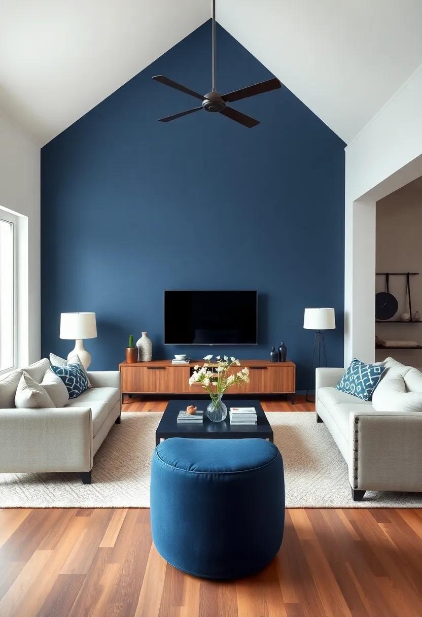 Balancing Deep Navy Blue With Neutral⁢ Tones For A ⁤Harmonious Living Room