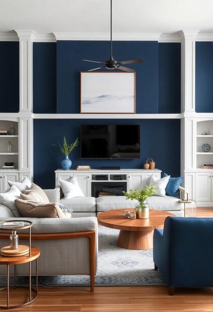 The Impact Of Deep Navy Blue On Your Farmhouse Living room Color Palette