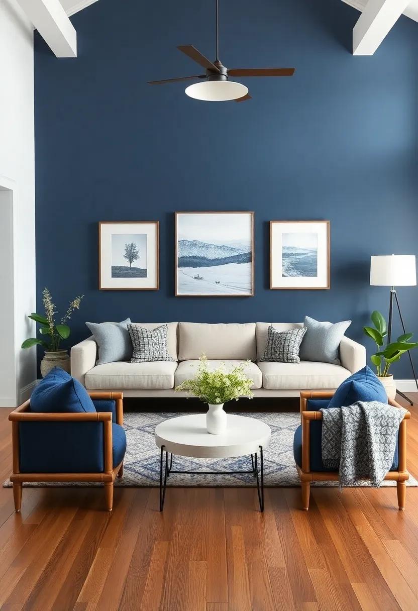 Revitalizing Your⁤ Space Using Deep Navy⁣ blue Artwork And Gallery Walls