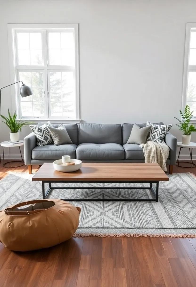 Layering rugs: Enhancing‌ Depth and Style Beneath‌ Your​ Grey ​Couch