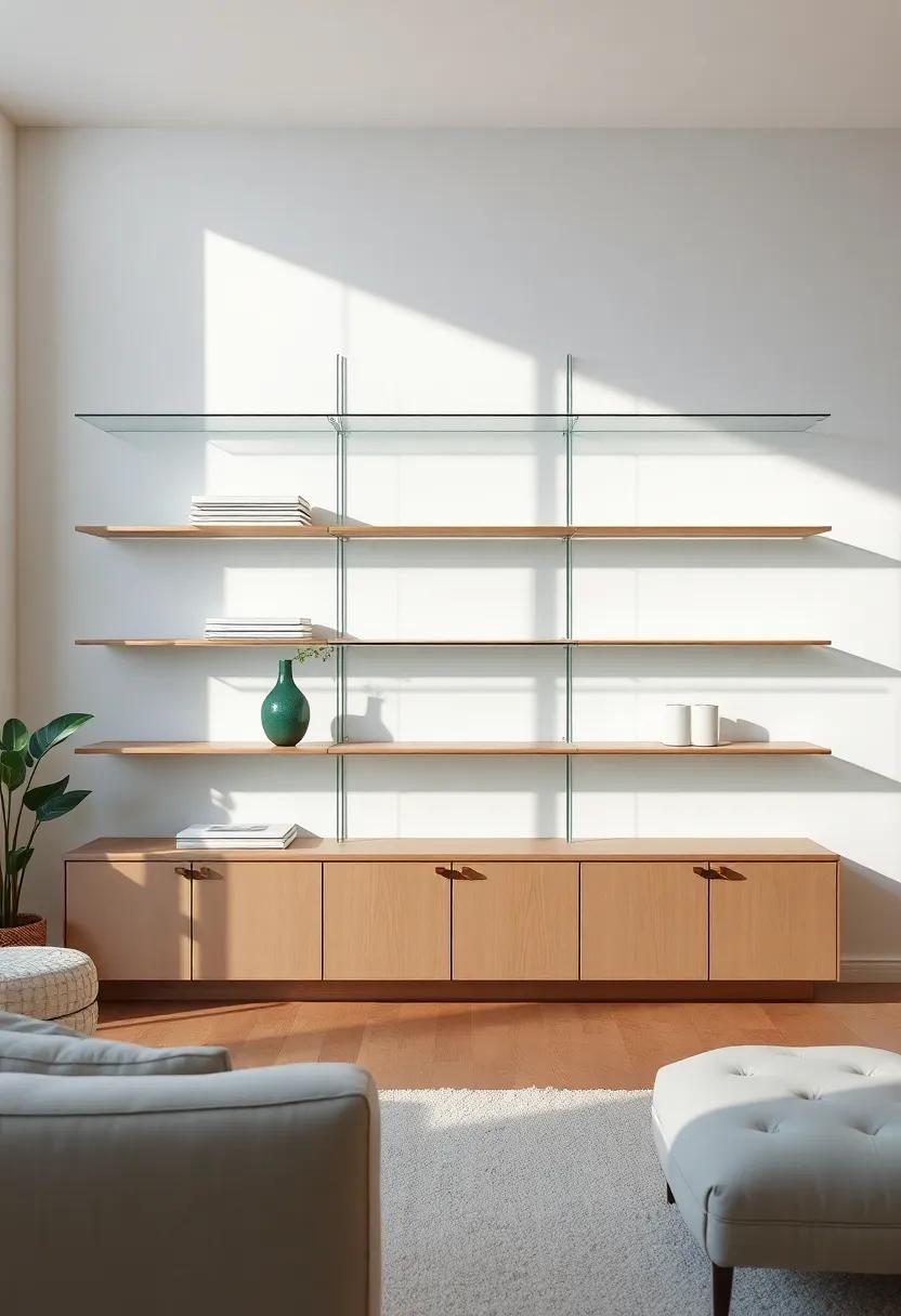 Elevate ‌Your Space‌ with Elegant Glass-Front Shelves⁤ in the Living Room