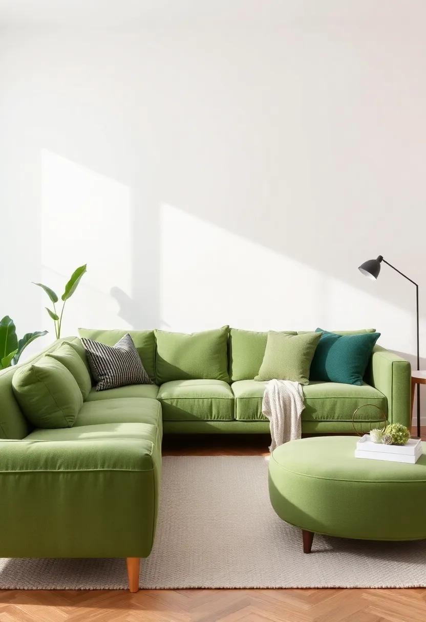 Embrace‌ Serenity with​ Earthy ​Tones and Green Accents ⁣in ‌Your Living Room