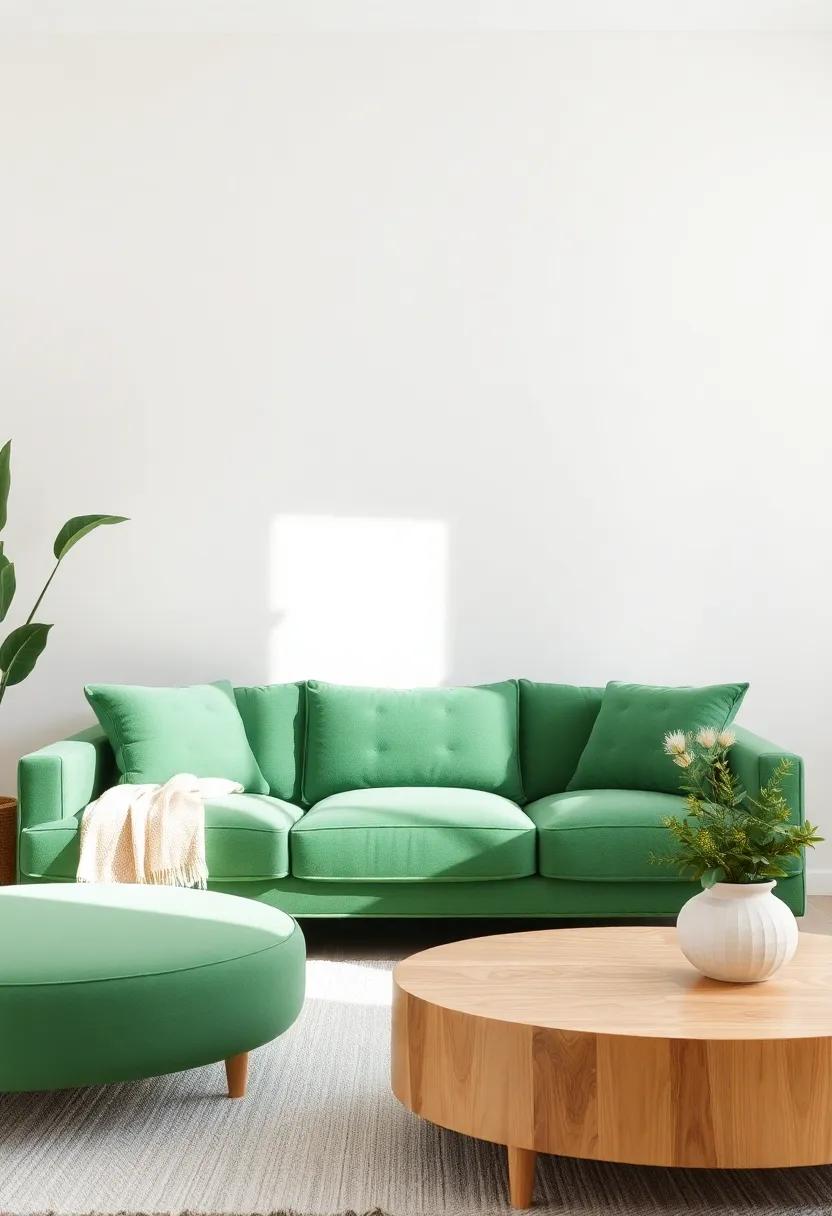 Exploring Artwork that Complements a⁣ Green Couch and Neutral Palette