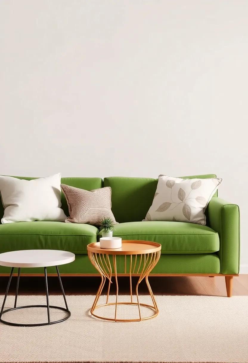 Artful Arrangements: Styling your Green Couch with Decorative Pillows