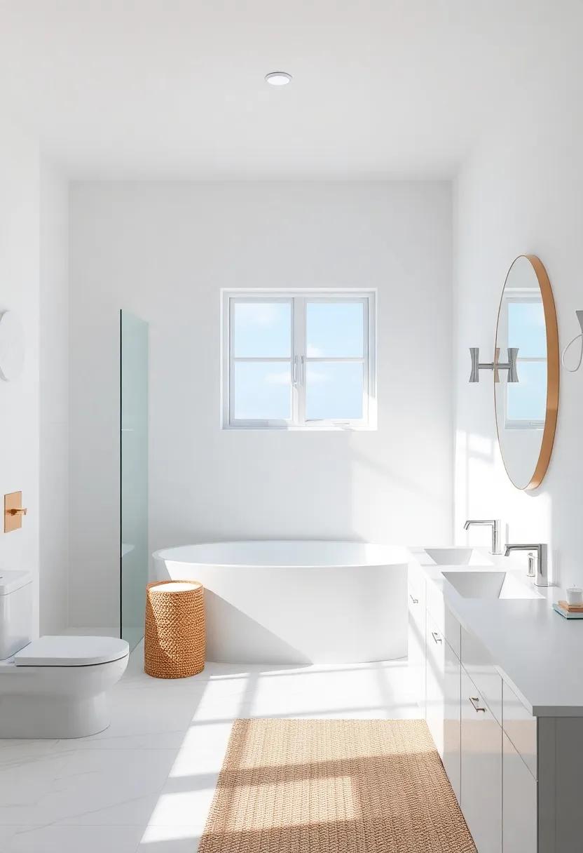 Luminous ​Spaces: Designing a Brightly Lit ​Coastal Bathroom Oasis