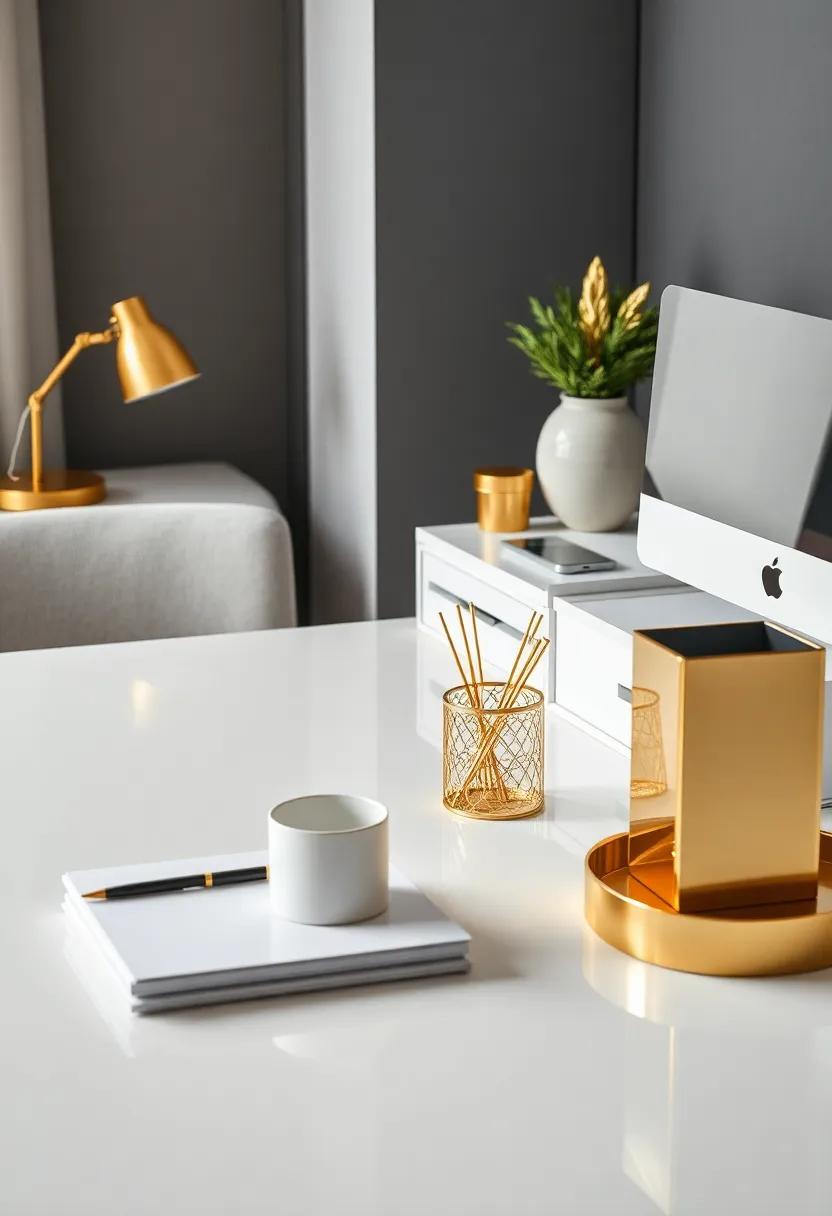 Incorporating Metallic Gold in Desk Accessories for a Touch of Opulence