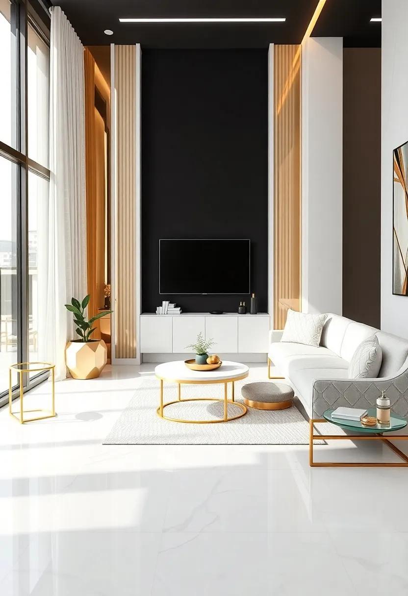 Balancing Boldness and Serenity: ⁣The Power of Metallic Gold Walls and ⁣Accents