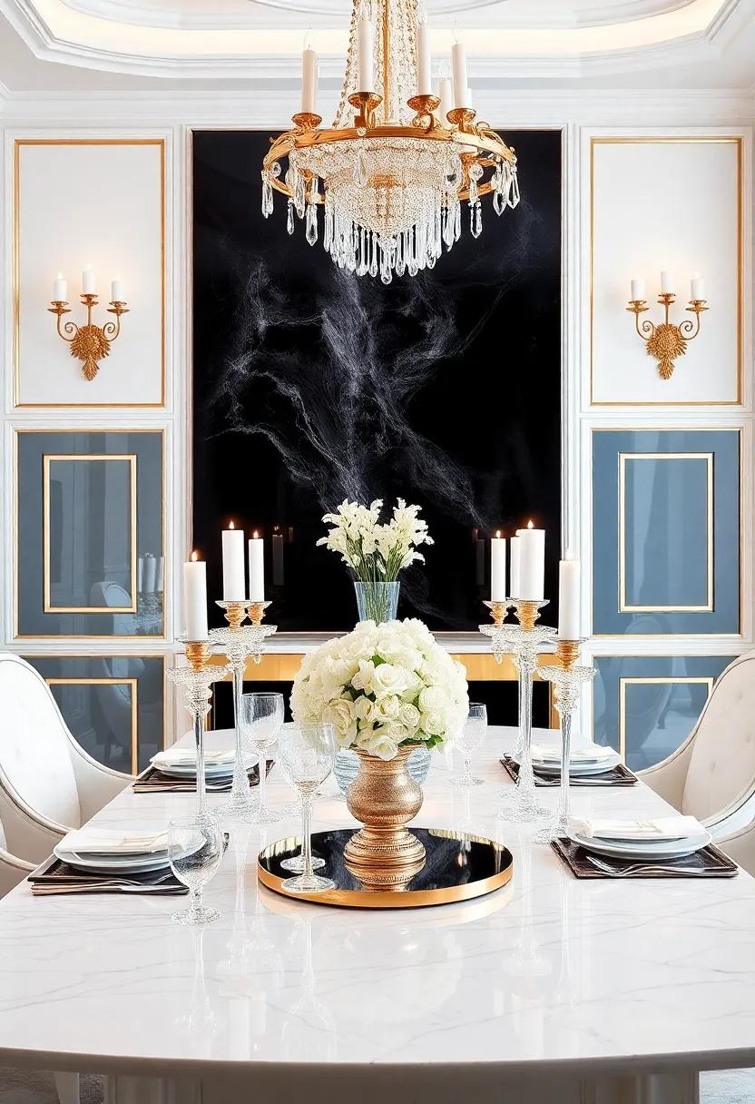Crystal‌ accents:‌ Incorporate crystal ‍elements ​through vases, candle holders, or light fixtures to capture and reflect beauty throughout the ⁢dining area