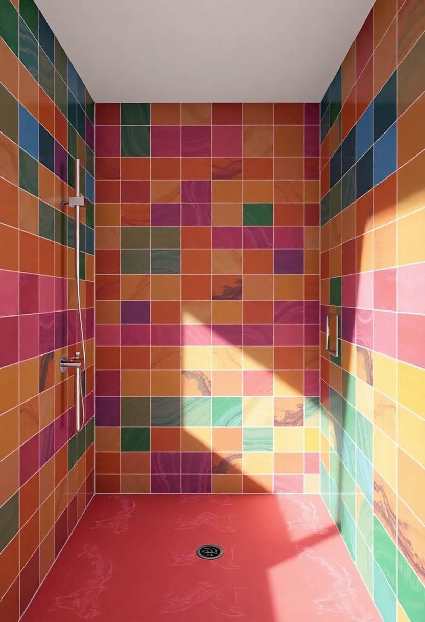 Vibrant Colors Unleashed: The Impact of Rich‍ Hues in Shower Spaces