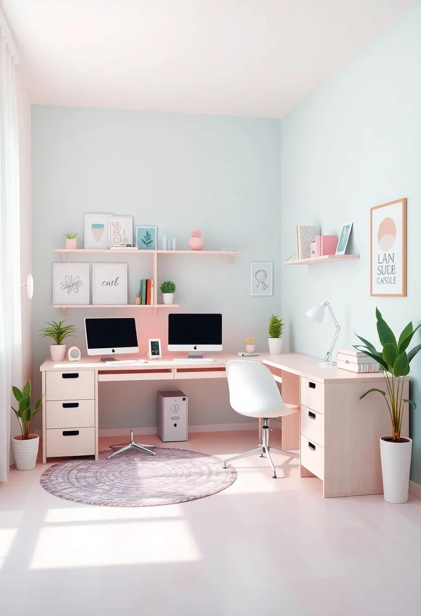 Balancing Functionality and ‌Aesthetics in ​a Pastel-Themed‌ Teen ​Workspace