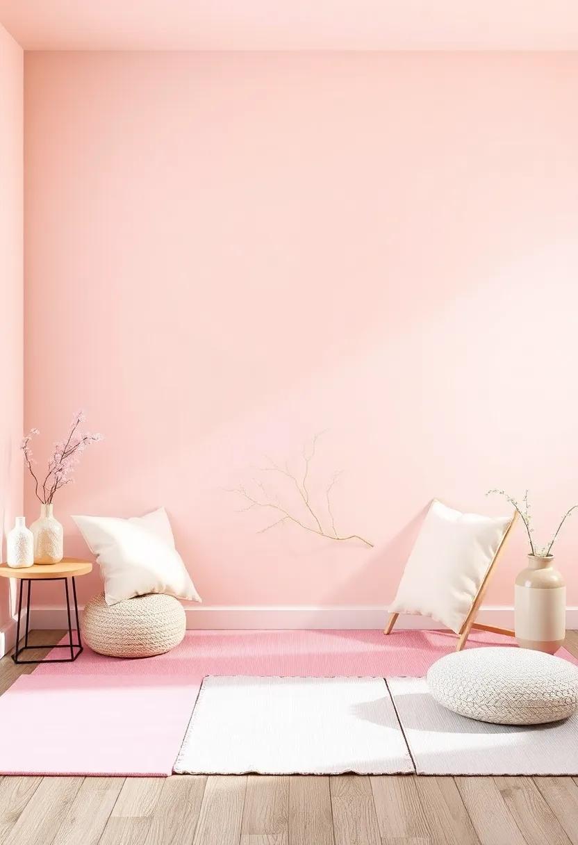 Creating⁢ a ⁣Zen ⁣Corner‍ with Pastels:⁢ Meditation Mats ⁤and Calming elements