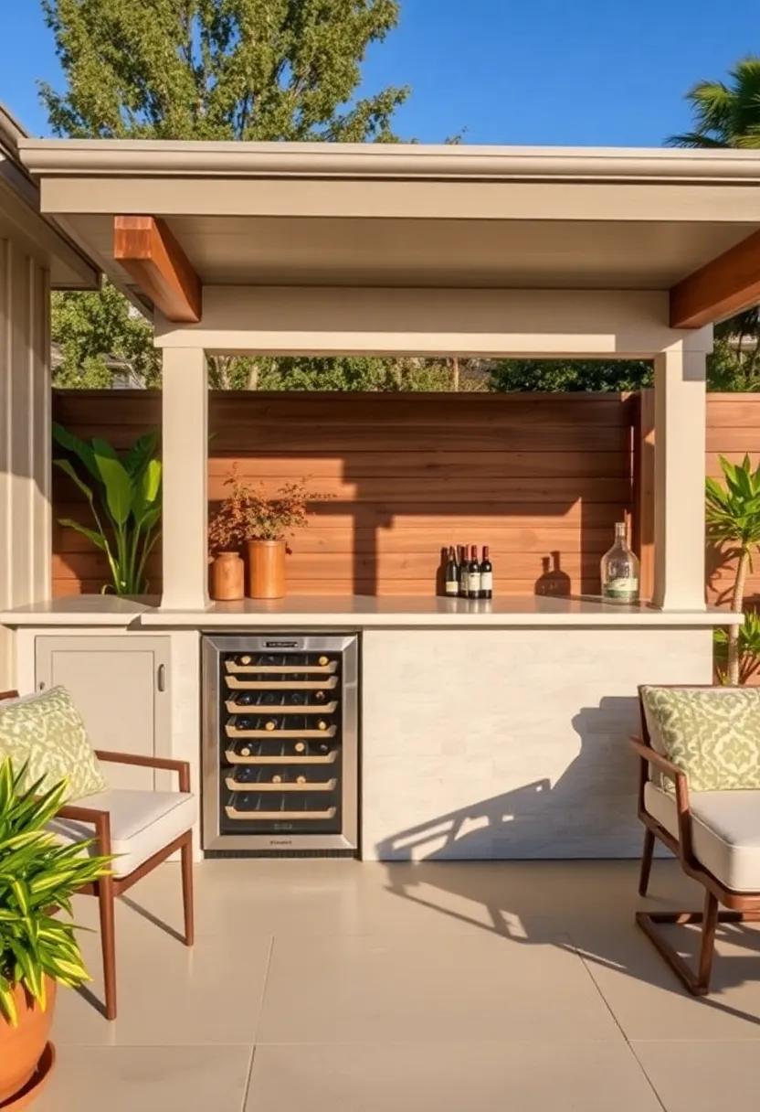 Natural‌ Elements Blending with Elegant Patio bar Designs