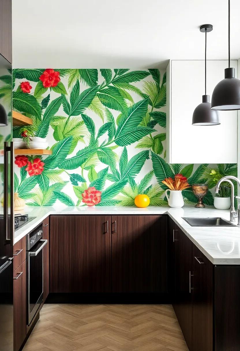 Brightening Up Small Spaces with‌ Vibrant Tropical Backsplashes