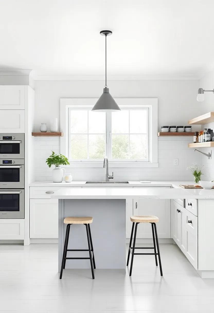 Creating Contrast with Darker Elements in a White Kitchen