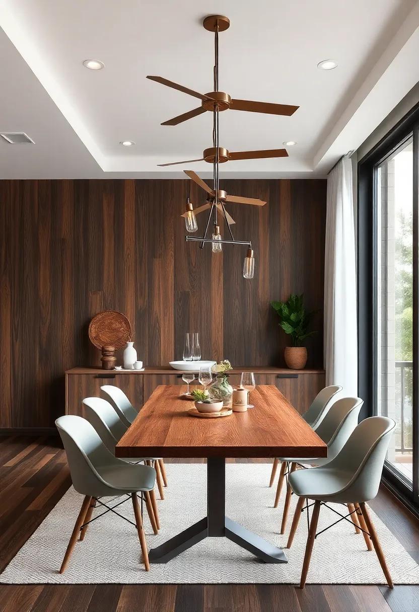 Creating Contrast with⁢ Dark ‍Wood and‍ Light⁣ Metal Fixtures