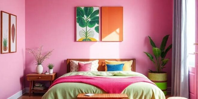 Vibrant Harmony: Designing an Eclectic Bedroom with a Colorful Fusion