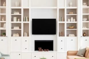 Transform Your Space: Stylish Neutral Built-In Shelves for the Perfect Living Room