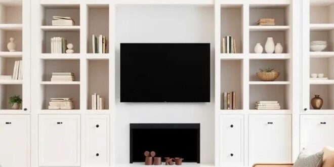 Transform Your Space: Stylish Neutral Built-In Shelves for the Perfect Living Room
