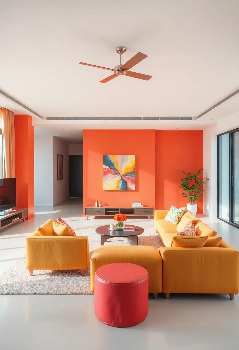 27 Dazzling Ideas for an Open Concept Living Room Filled with Vibrant Colors