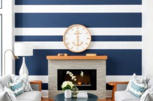 Embracing the Sea: Nautical Stripes in Stylish Coastal Living Room Designs