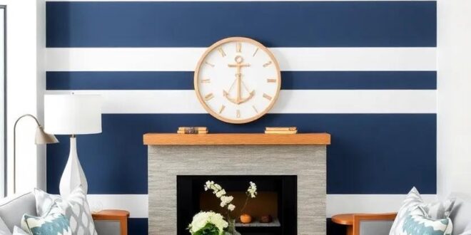 Embracing the Sea: Nautical Stripes in Stylish Coastal Living Room Designs