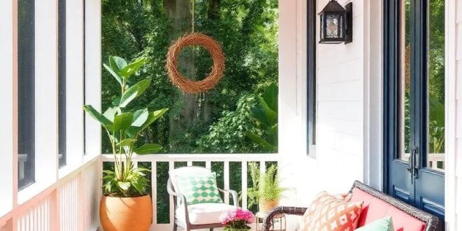 29 Vibrant Ideas to Elevate Your Summer Screened Porch Decor with Bold Colors