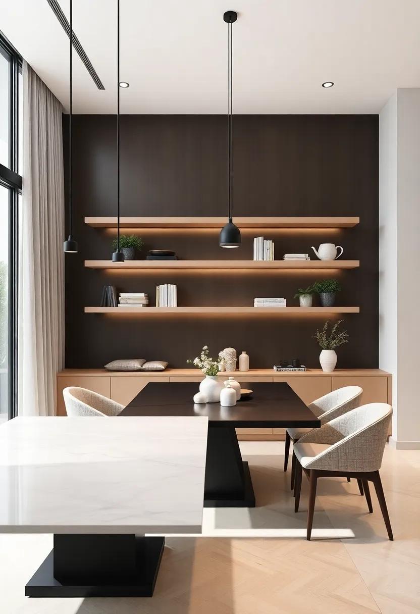 27 Inspiring Ideas for Modern Luxury Dining Rooms with Stunning Floating Shelves