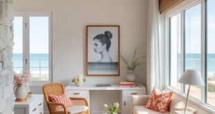 25 Inspiring Coastal Home Offices Adorned with Beautiful Seashell Decor
