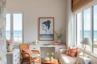 25 Inspiring Coastal Home Offices Adorned with Beautiful Seashell Decor