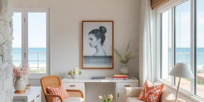 25 Inspiring Coastal Home Offices Adorned with Beautiful Seashell Decor