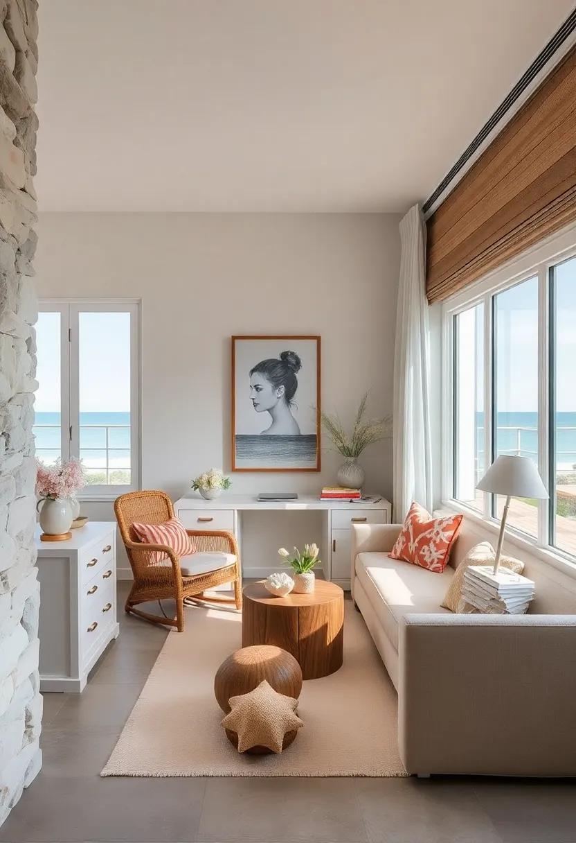 25 Inspiring Coastal Home Offices Adorned with Beautiful Seashell Decor