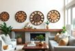 Timeless Charm: Elevate Your Farmhouse Living Room with Rustic Wooden Clocks