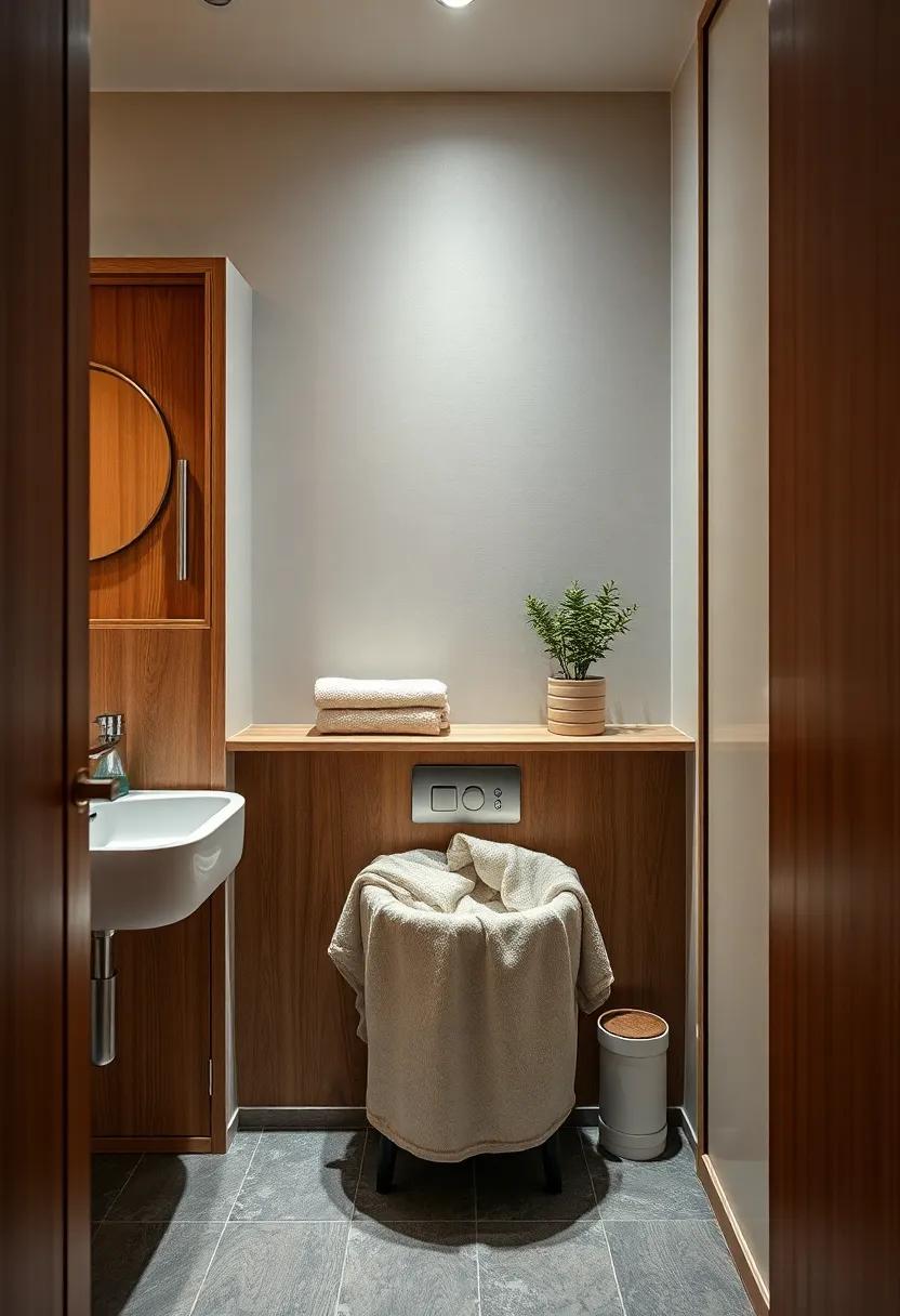Hidden Hamper: A whirl​ of fabric can be unappealing; therefore,⁢ a‌ stylish hidden hamper can keep⁣ dirty laundry⁢ discreetly​ tucked away