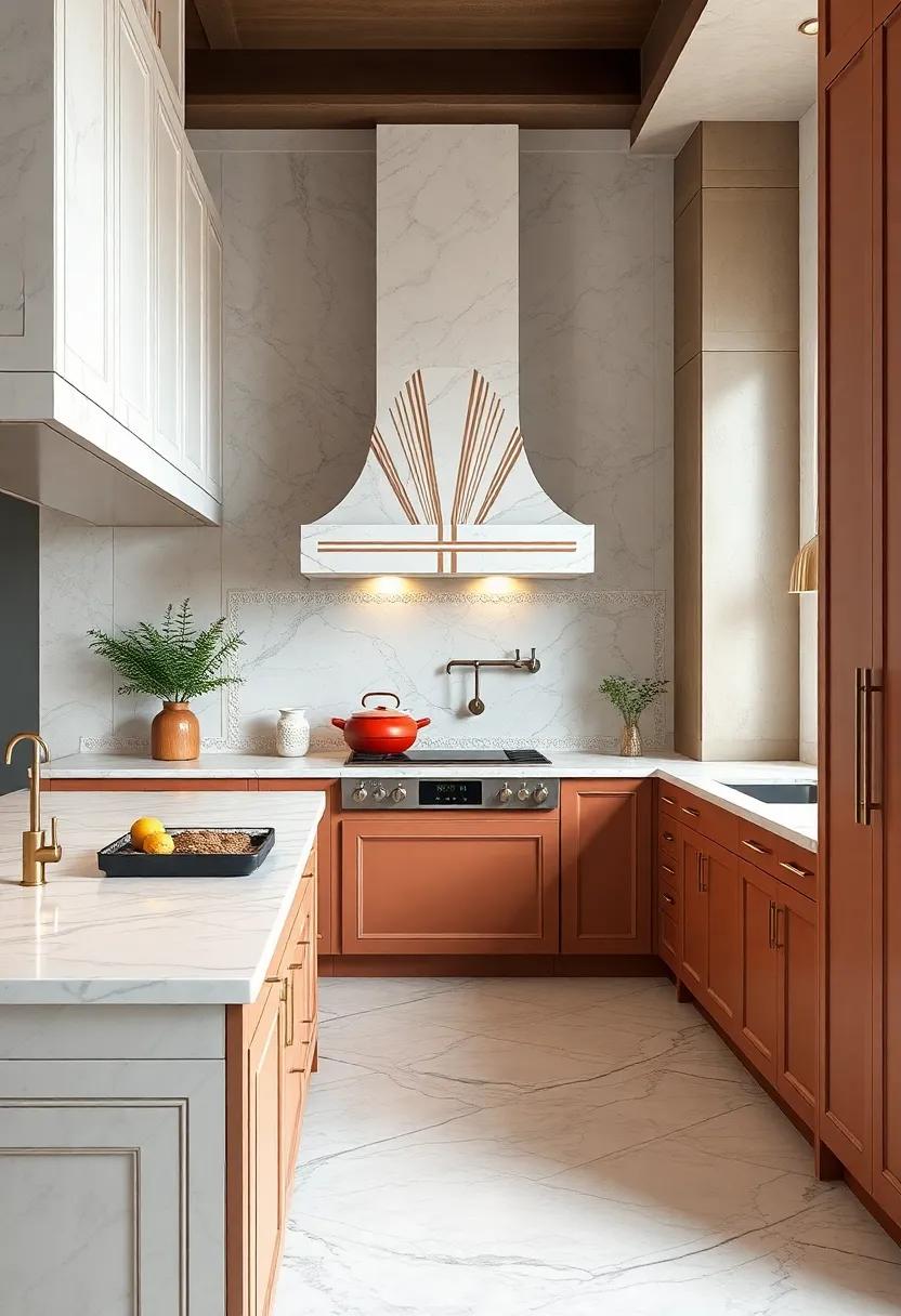 Step into a kitchen that celebrates craftsmanship ‍with hand-painted ⁢cabinetry and exquisite marble countertops,‍ ensuring every detail ‍reflects the ⁣luxury of the⁤ Art Deco style